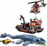 LEGO Jurassic World Mosasaurus Dinosaur Boat Attack 77983 front of box