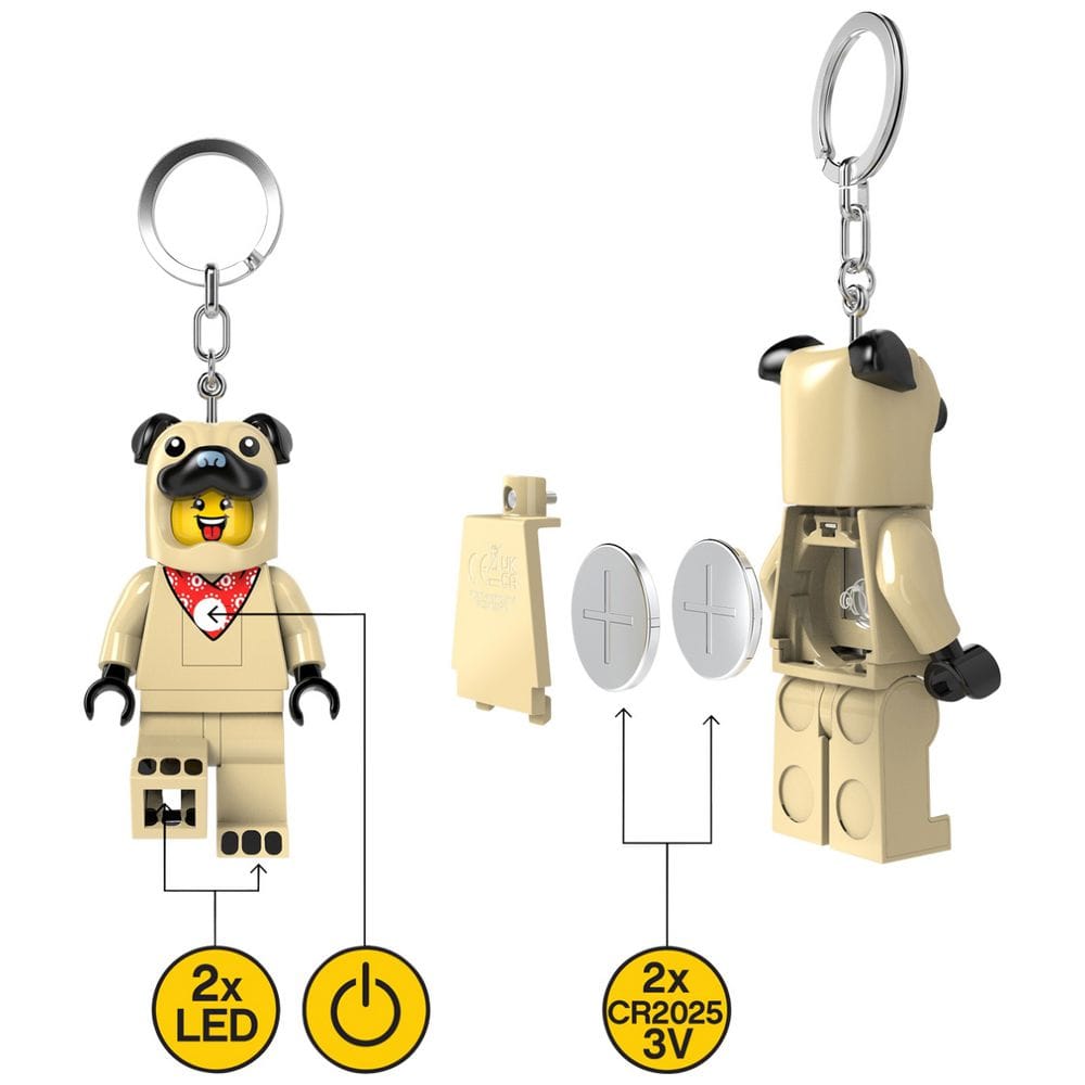 Lego Keychain Light - Pug