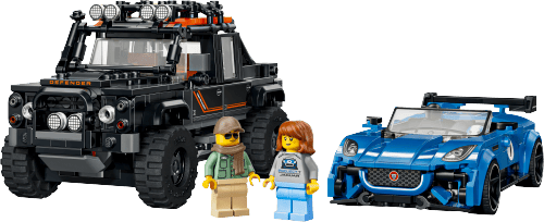 LEGO Speed Champions Jaguar Project 7 and Land Rover Defender 77264 official model image