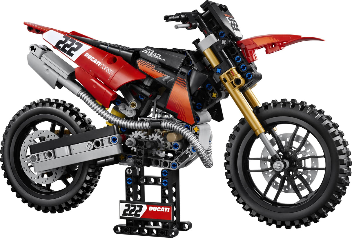 LEGO Technic Ducati Desmo450 MX Factory Motorcycle 42238 front of box