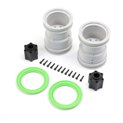 Losi LOS-1814 2.6in Green Wheels with Beadlock Rings LMT 2.0