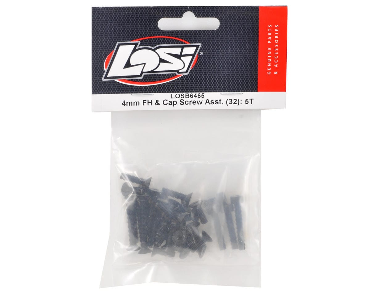 Losi 4mm FH and Cap Screw Asst. (32), 5TT - genuine Losi product LOSB6465