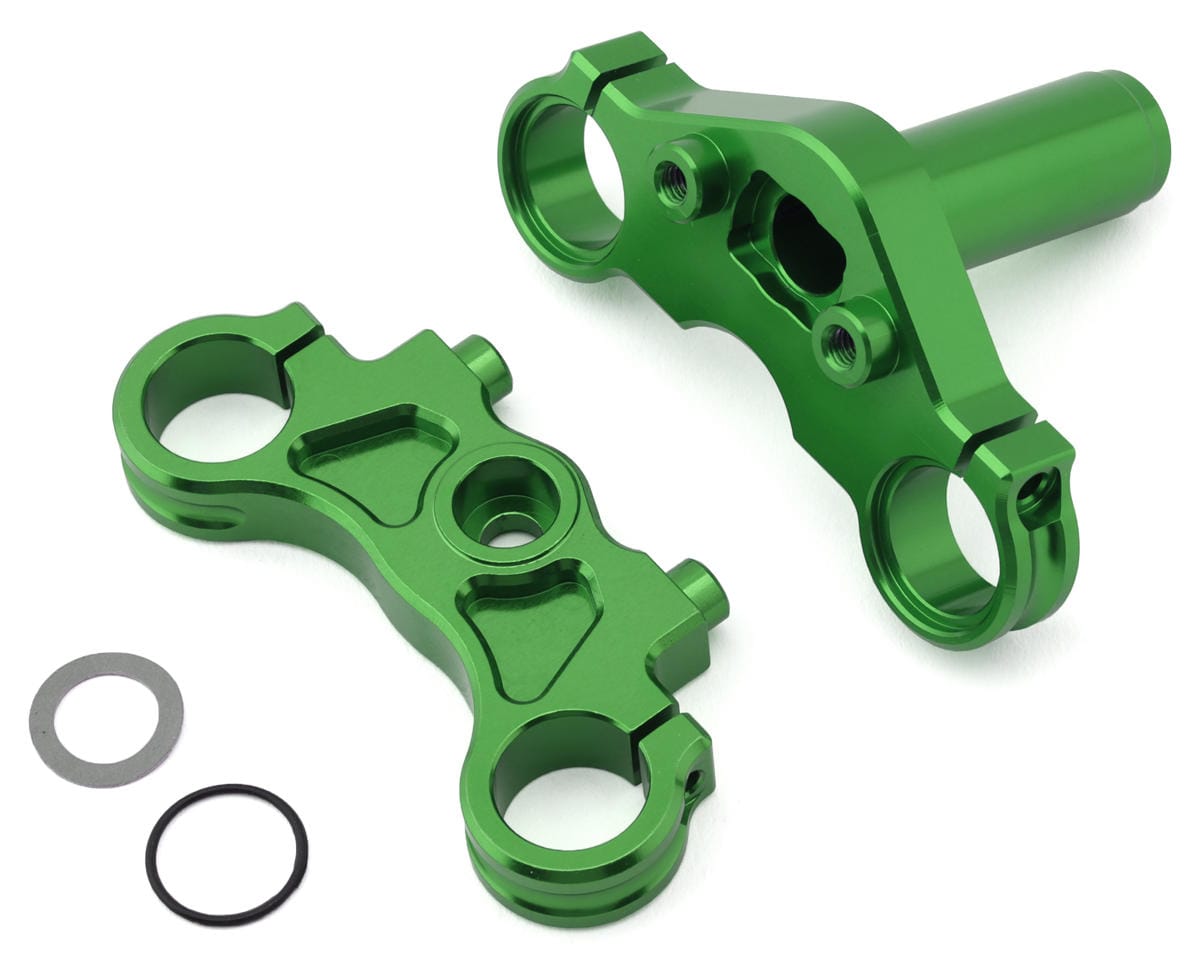 Losi Aluminium Triple Clamp Set, Green, ProMoto-MX/SM - genuine Losi product LOS364008