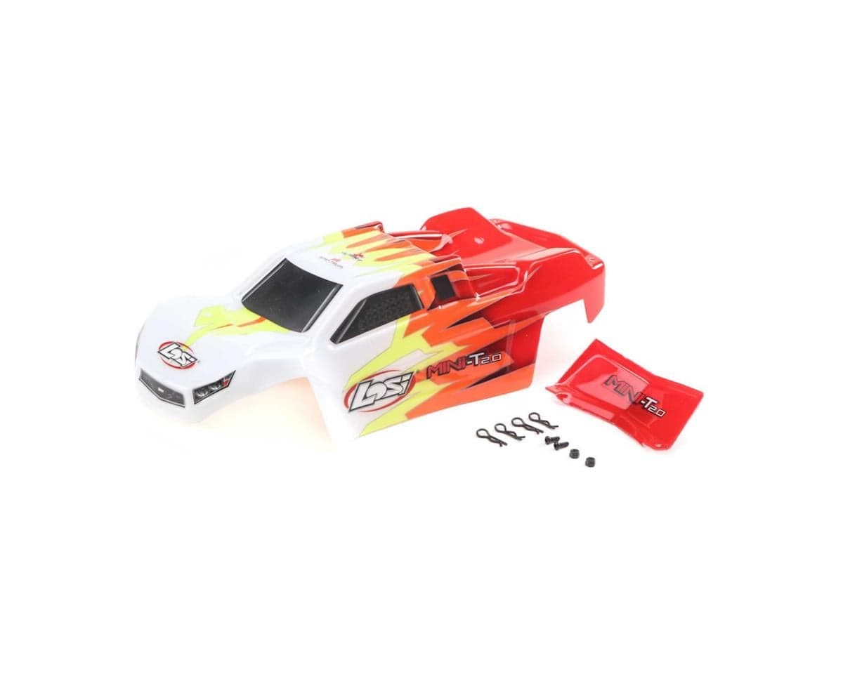 Losi Body Red and White Mini-T 2.0 - LOS210013