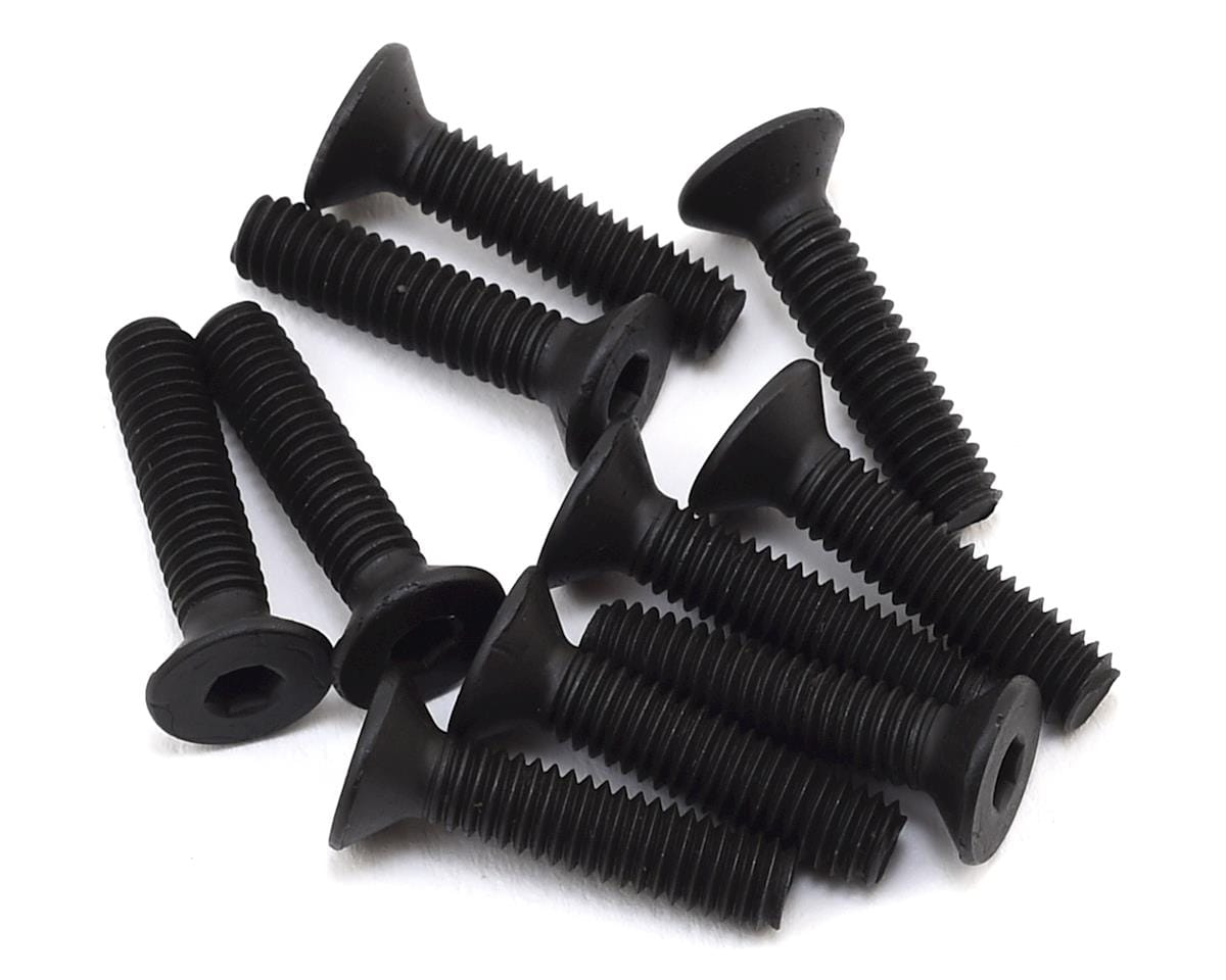Losi M4x18mm black oxide steel flat head screws LOS255020