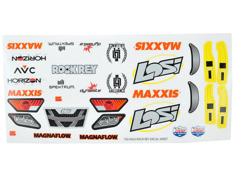 Losi Fluorescent Yellow Decal Sheet Rock Rey LOS239001