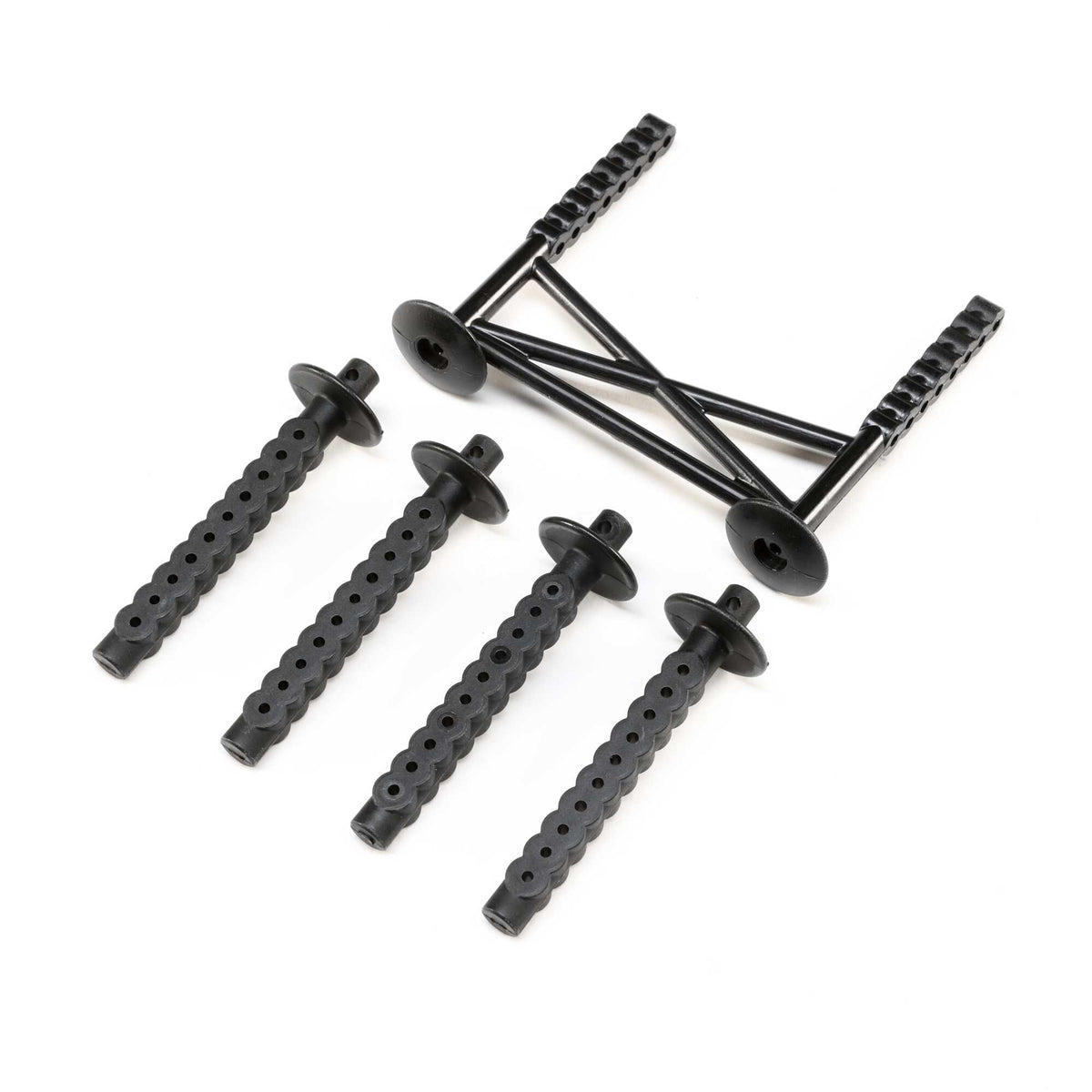 Losi Black Rear Body Support and Body Posts, LMT LOS241050