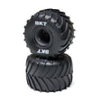 Losi MT Tires, Black Beadlock, Premount, 2pcs, Mini LMT Megalodon [LOS - 2060] - Hobbytech Toys