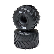 Losi MT Tires, Black Beadlock, Premount, 2pcs, Mini LMT Megalodon [LOS - 2060] - Hobbytech Toys