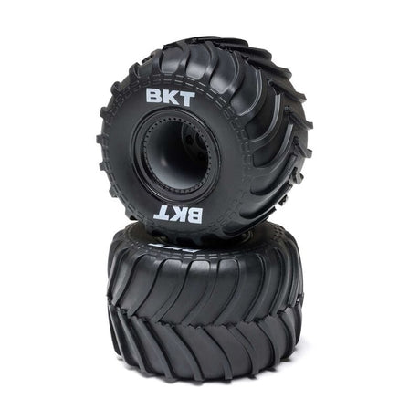Losi MT Tires, Black Beadlock, Premount, 2pcs, Mini LMT Megalodon [LOS - 2060] - Hobbytech Toys