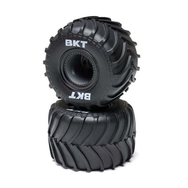 Losi MT Tires, Black Beadlock, Premount, 2pcs, Mini LMT Megalodon [LOS-2060]