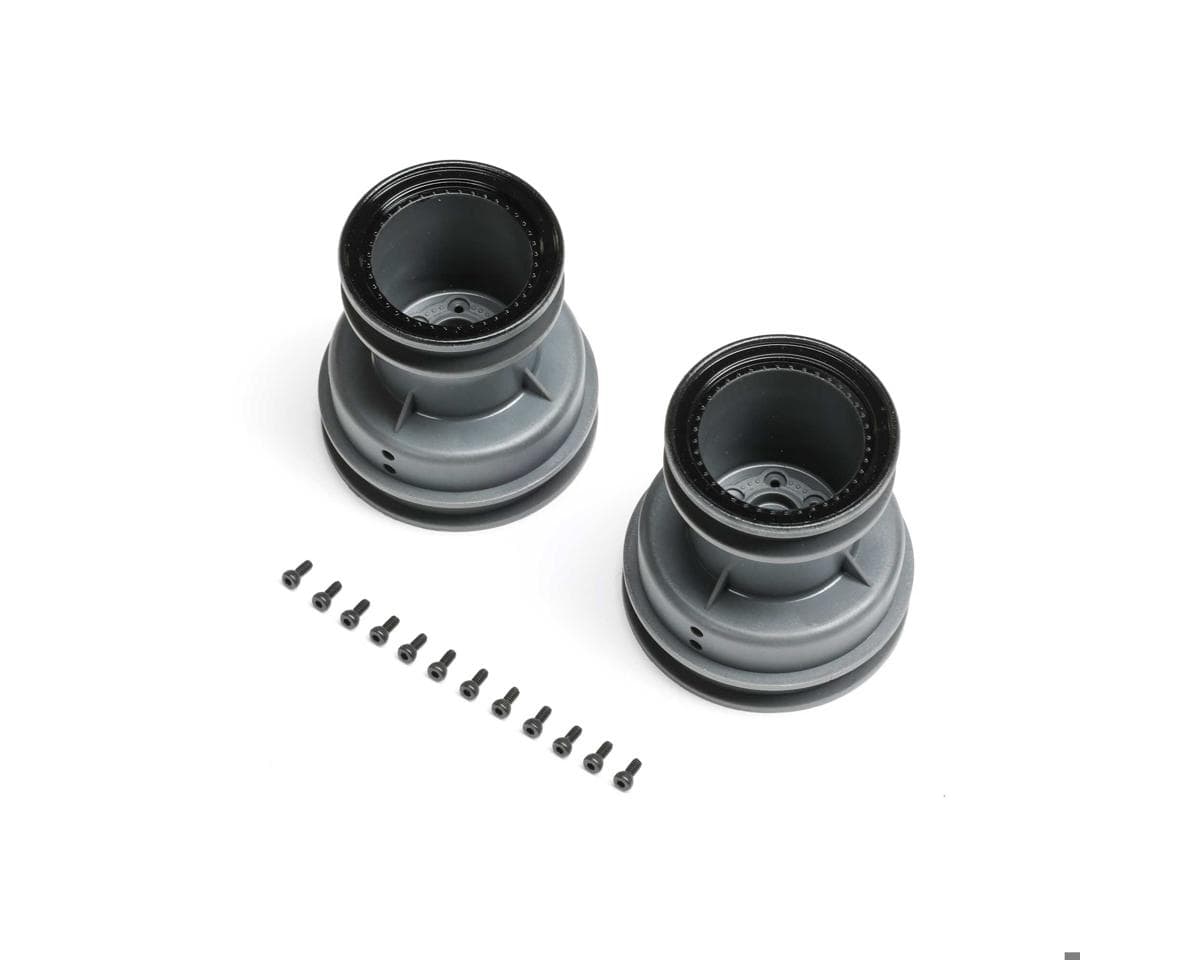 Losi MT Wheel, Black Beadlock, Lt Grey, 2pcs, Mini LMT Megalodon - genuine Losi product LOS-2059