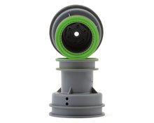Losi MT Wheel with Green Beadlock, Light Grey, 2pcs, Mini LMT