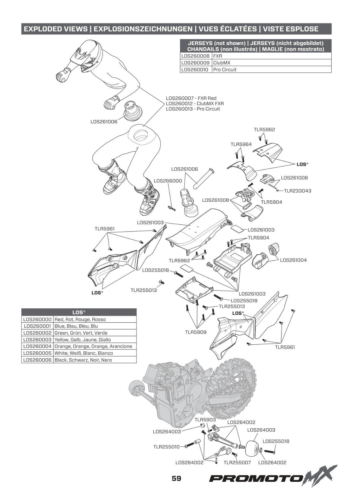 Rider & Bodywork Exploded View