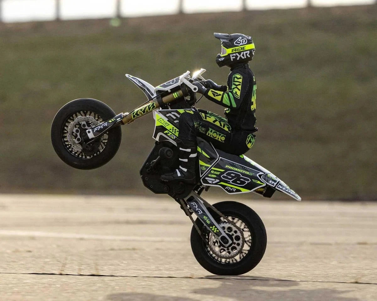 Losi Promoto - SM 1/4 Super Moto Motorcycle, FXR White, RTR Basic [LOS - 2272] - Hobbytech Toys