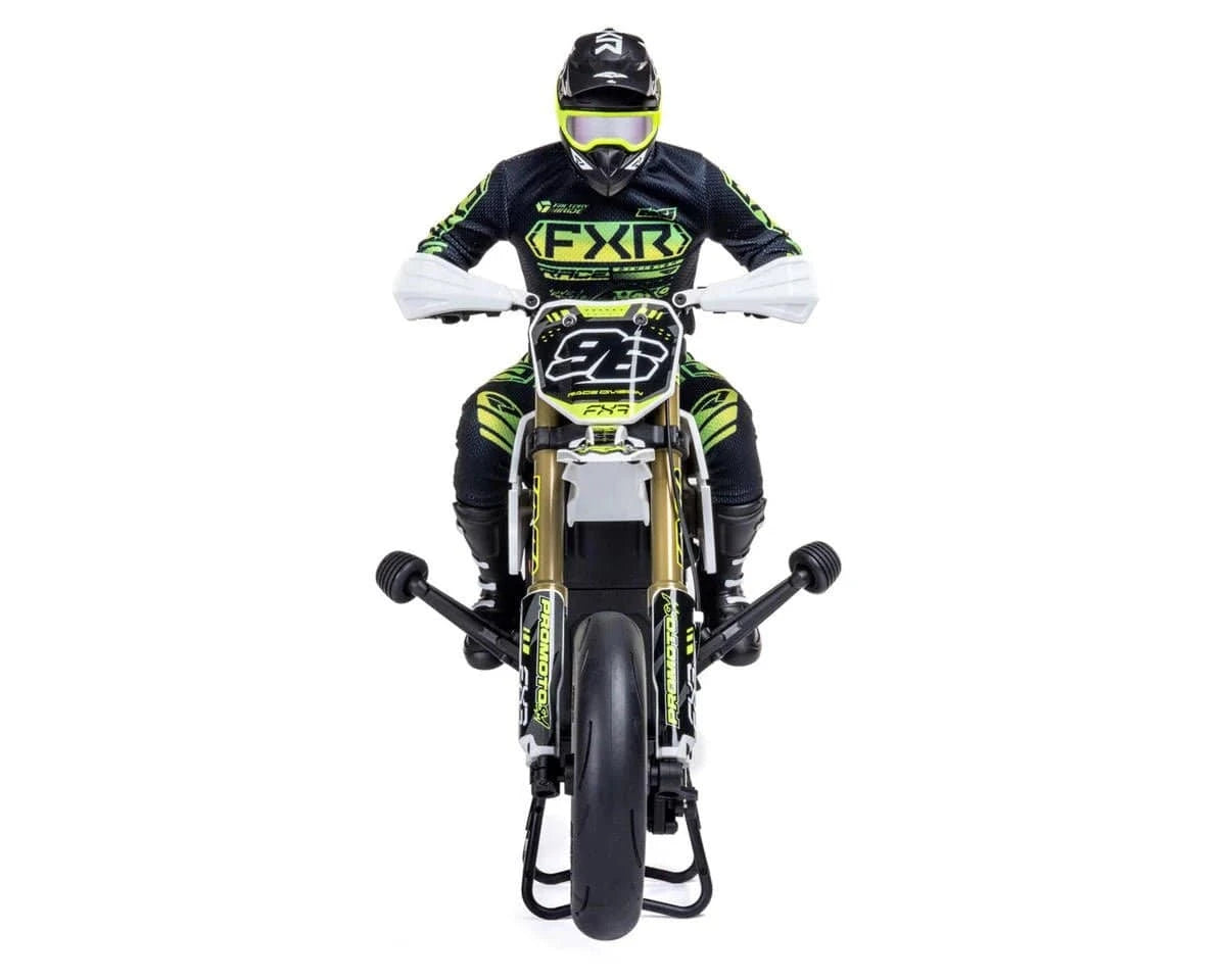 Losi Promoto - SM 1/4 Super Moto Motorcycle, FXR White, RTR Basic [LOS - 2272] - Hobbytech Toys