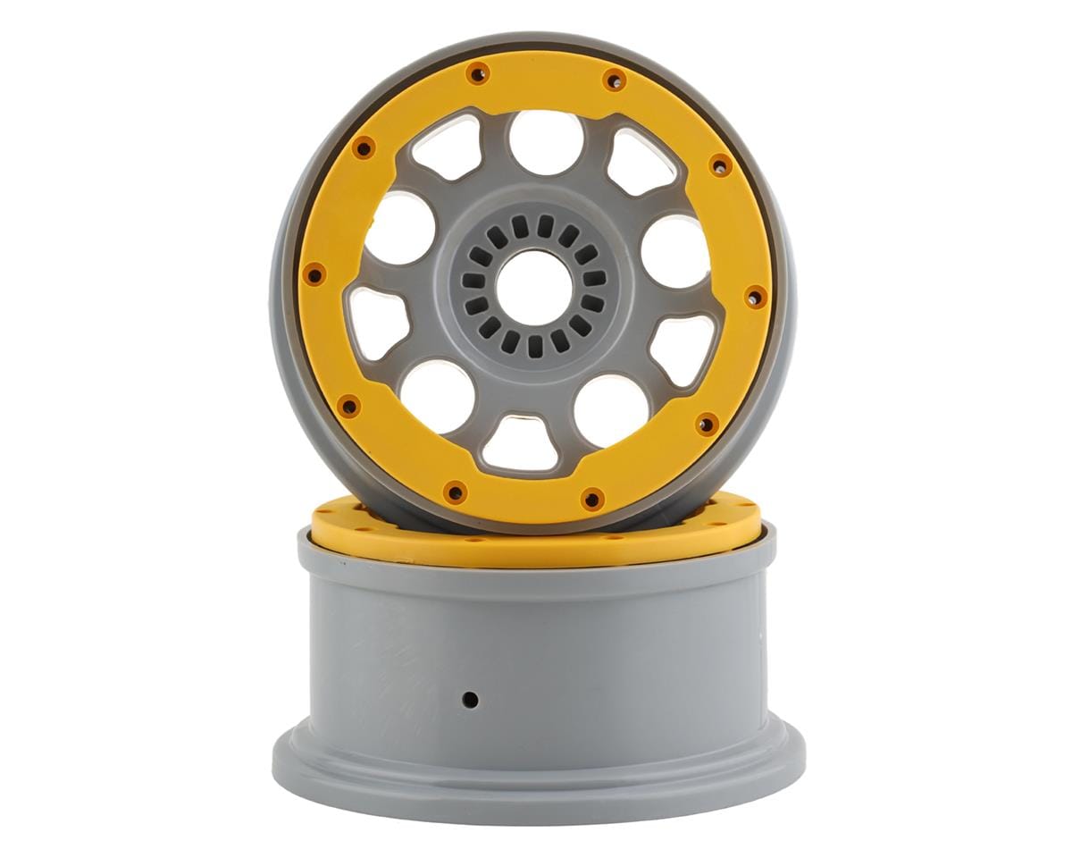 Losi Silver Wheels with Yellow Beadlock, 2pcs, DBXL 2.0 - genuine Losi product LOS45036