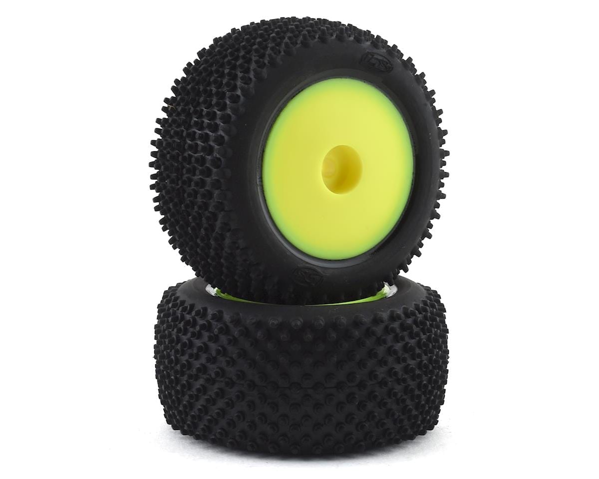 Losi Step Pin Tyres, Rear, Mounted, Yellow, Mini-T 2.0 - genuine Losi product LOS41009