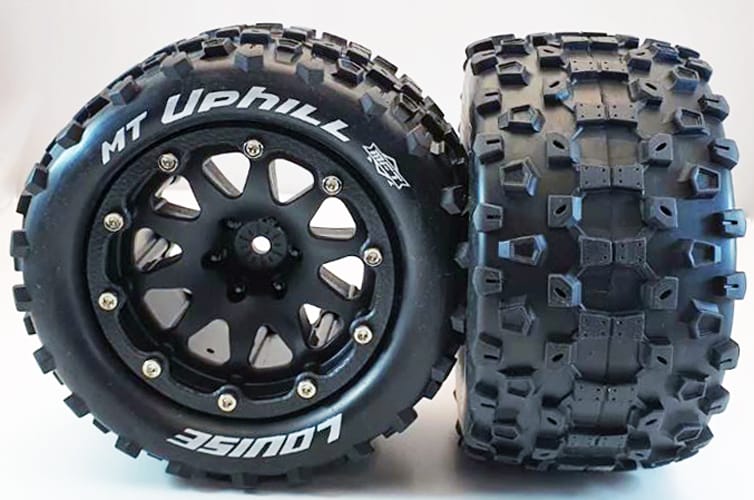 Louise MFT 1/10th MT-Uphill 12mm Hex 1/2 Offset Pre-Mounted Tyre Set (2pcs) Black