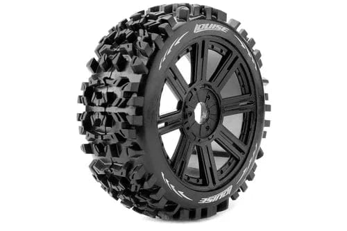 Louise RC B-Pioneer 1/8 Buggy Tire Set Soft Black Spoke 17mm Hex (2pcs) [3130SB]