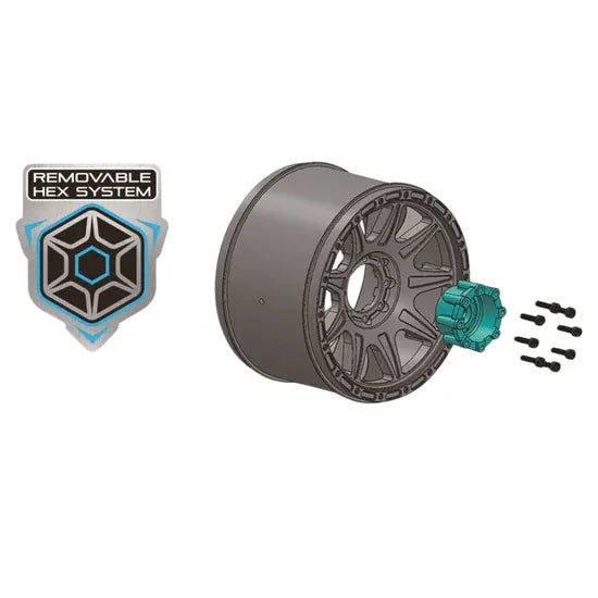 Louise RC Mt-Mallet Speed 1/8 Monster Truck Tires, 0" & 1/2" Offset, 17mm (2pcs) [3355SB]