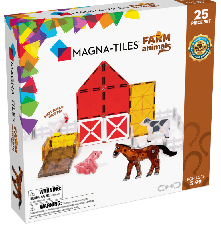 MAGNA - TILES - Farm Animals - 25 Piece Set - Hobbytech Toys