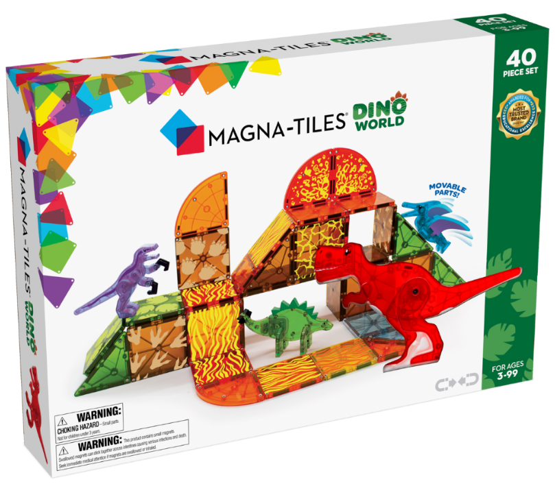MAGNA-TILES - Dino World - 40 Piece Set - Hobbytech Toys
