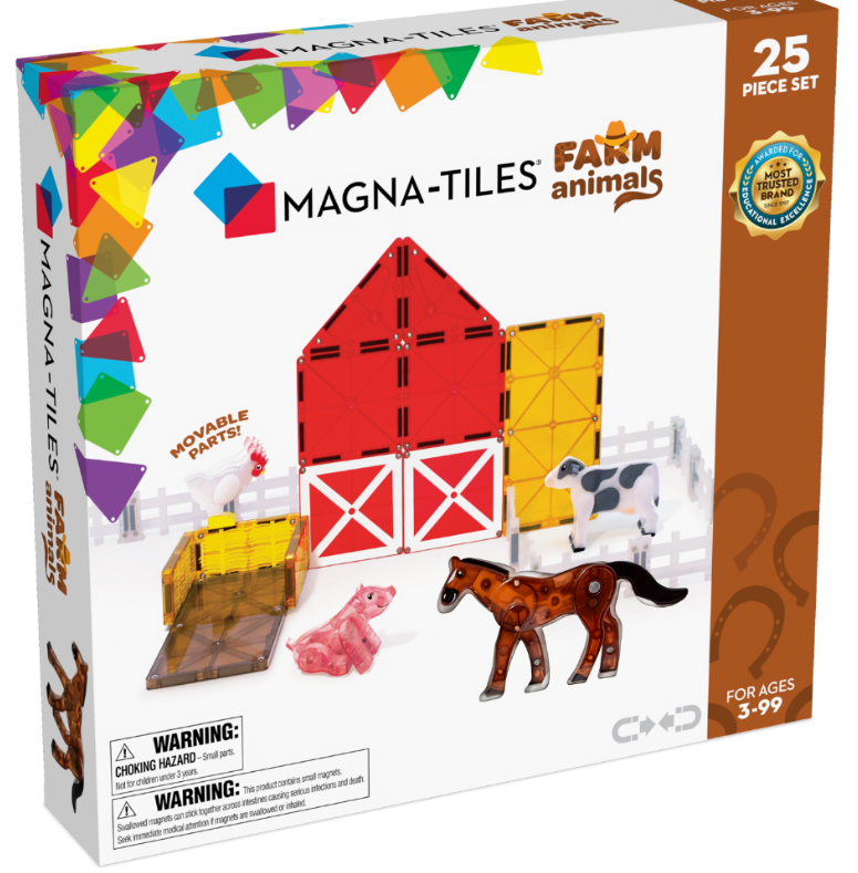 MAGNA-TILES - Farm Animals - 25 Piece Set - Hobbytech Toys