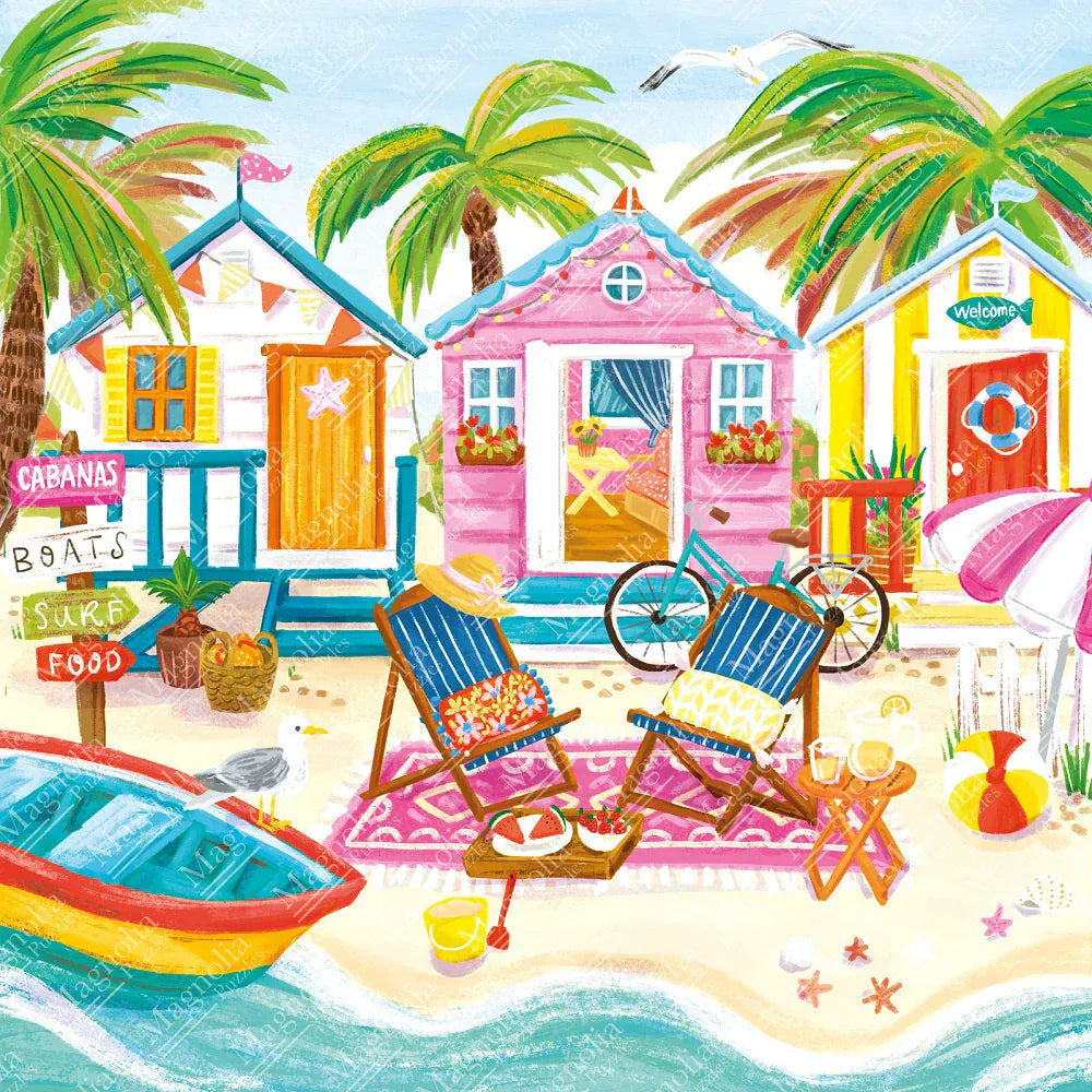 Magnolia 3474 Beach Huts Olivia Gibbs Special Edition 1000pc Jigsaw Puzzle