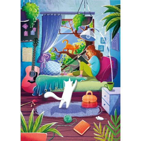 Magnolia 7051 Girl & Cats Evgenia Lumfur 1000pc Jigsaw Puzzle