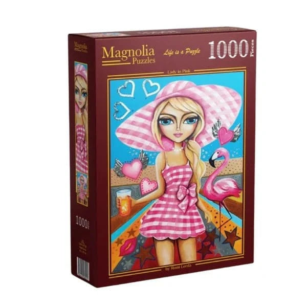 Magnolia Lady in Pink Romi Lerda 1000pc Jigsaw Puzzle - Hobbytech Toys