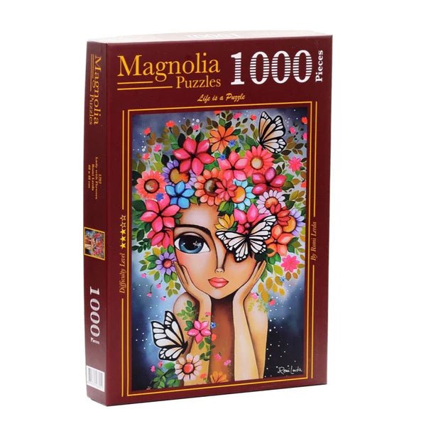Magnolia Lady with Flowers Romi Lerda Special Edition 1000pc Jigsaw Puzzle - Hobbytech Toys