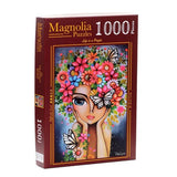 Magnolia Lady with Flowers Romi Lerda Special Edition 1000pc Jigsaw Puzzle - Hobbytech Toys