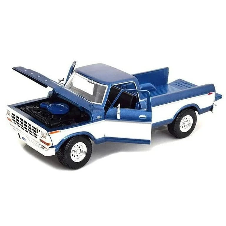 Maisto 1/18 1979 Ford F - 150 Pickup Truck Blue/White Diecast Model - Hobbytech Toys