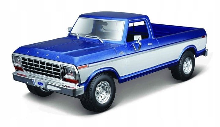 Maisto 1/18 1979 Ford F - 150 Pickup Truck Blue/White Diecast Model - Hobbytech Toys