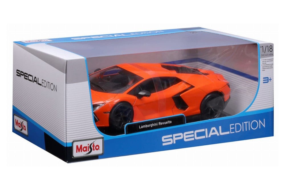 Maisto 1/18 2023 Lamborghini Revuelto HPEV Hybrid - Orange Diecast Model - Hobbytech Toys