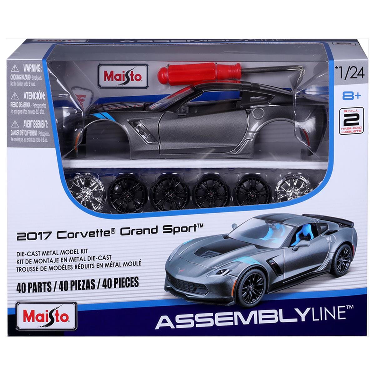 Maisto 1/24 2017 Chevrolet Corvette Grand Sport Assembly Line diecast model kit