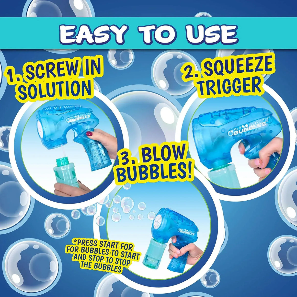 MAXX BUBBLES Light Up Bubble Blaster - Assorted (1)
