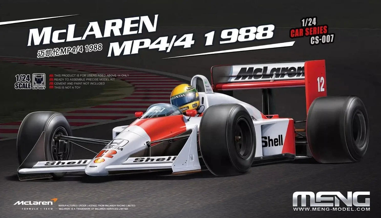 Meng 1/24 McLaren MP4/4 1988 Plastic Model Kit - Hobbytech Toys
