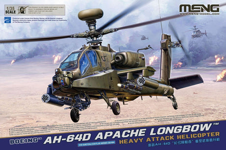 Meng 1/35 Boeing AH - 64D Apache Longbow Heavy Attack Helicopter Plastic Model Kit - Hobbytech Toys