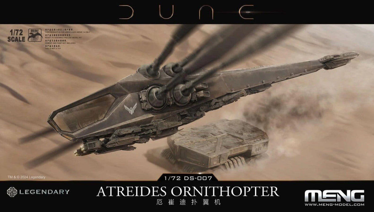 Meng 1/72 Dune Atreides Ornithopter Plastic Model Kit [DS - 007] - Hobbytech Toys