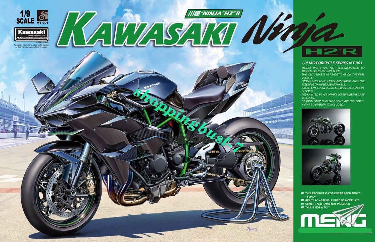 Meng 1/9 Kawasaki Ninja H2R (Pre - coloured Edition) Plastic Model Kit - Hobbytech Toys