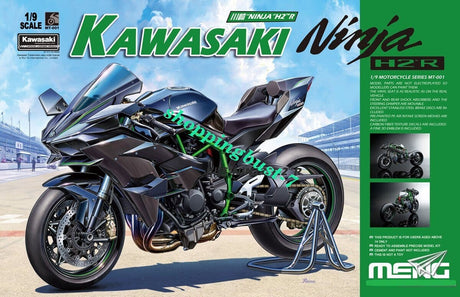 Meng 1/9 Kawasaki Ninja H2R (Pre - coloured Edition) Plastic Model Kit - Hobbytech Toys