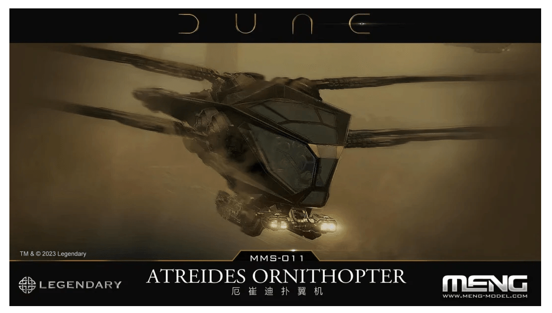 Meng Dune Atreides Ornithopter Plastic Model Kit - Hobbytech Toys