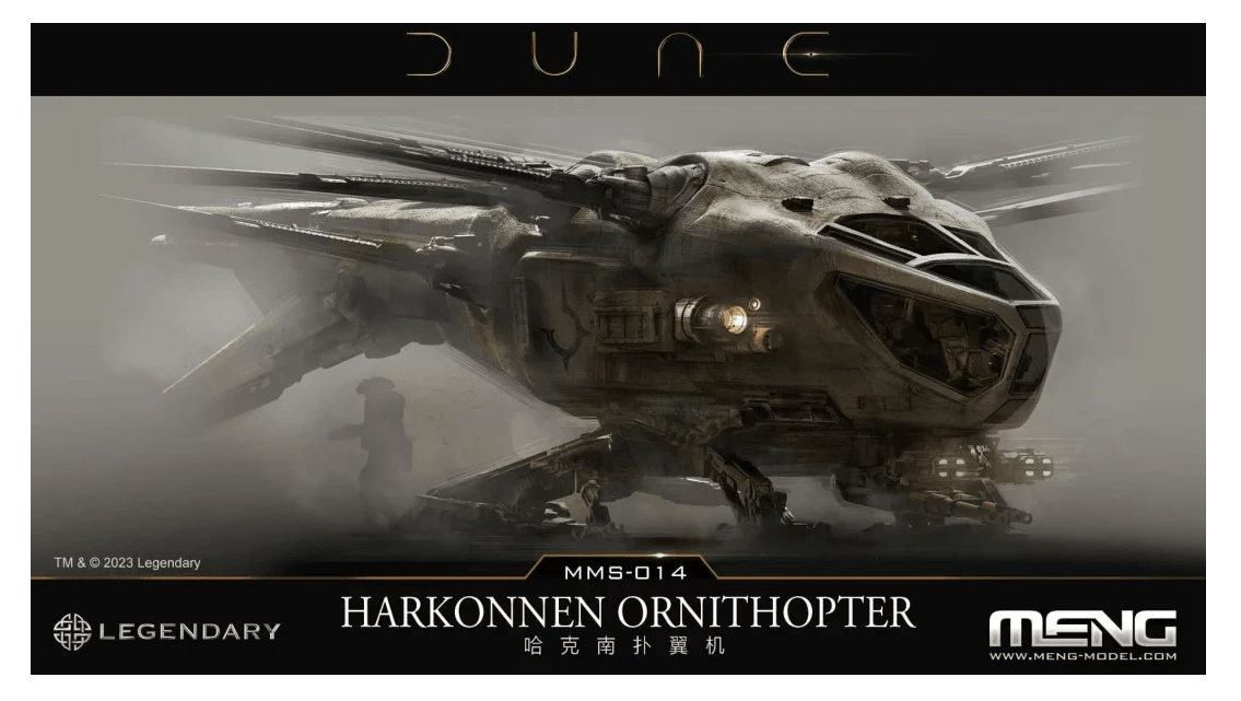 Meng Dune Harkonnen Ornithopter Plastic Model Kit - Hobbytech Toys