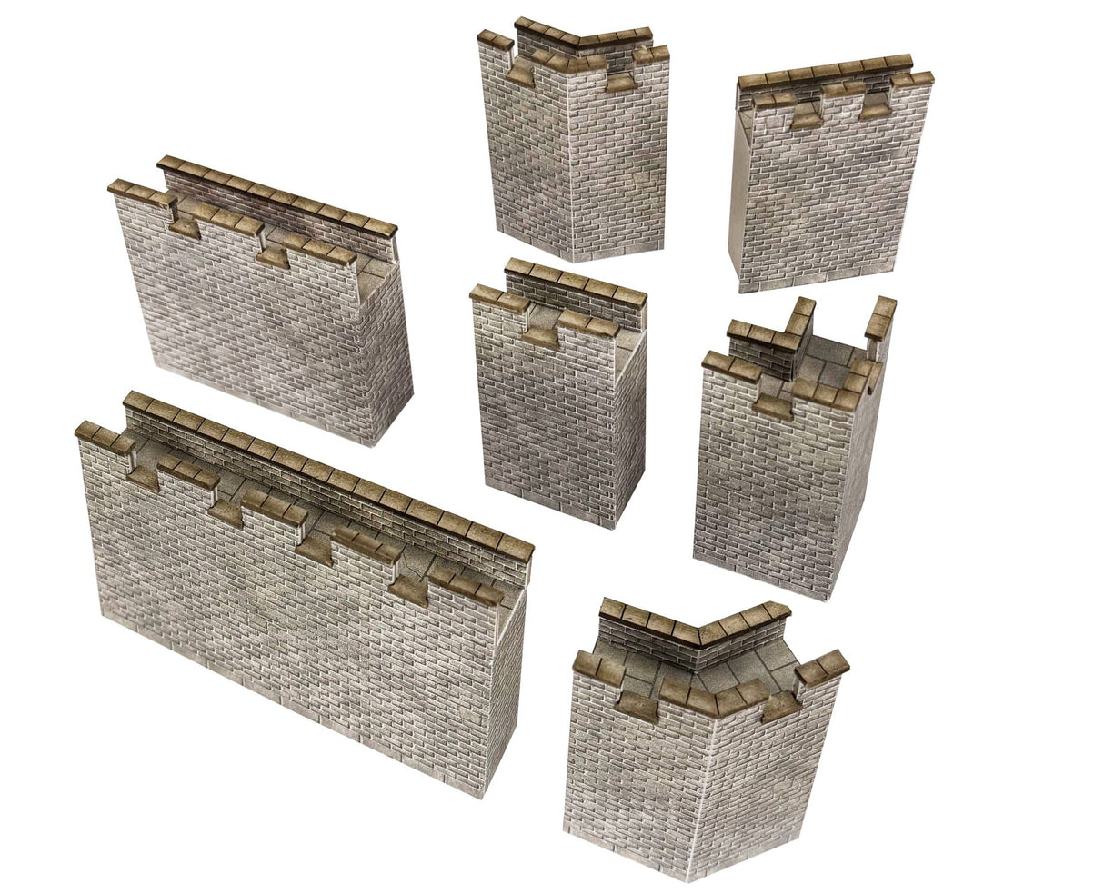 Metcalfe N Scale N Castle Curtain Walls Card Kit
