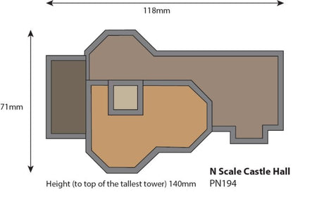 Metcalfe N Scale N Castle Hall Card Kit