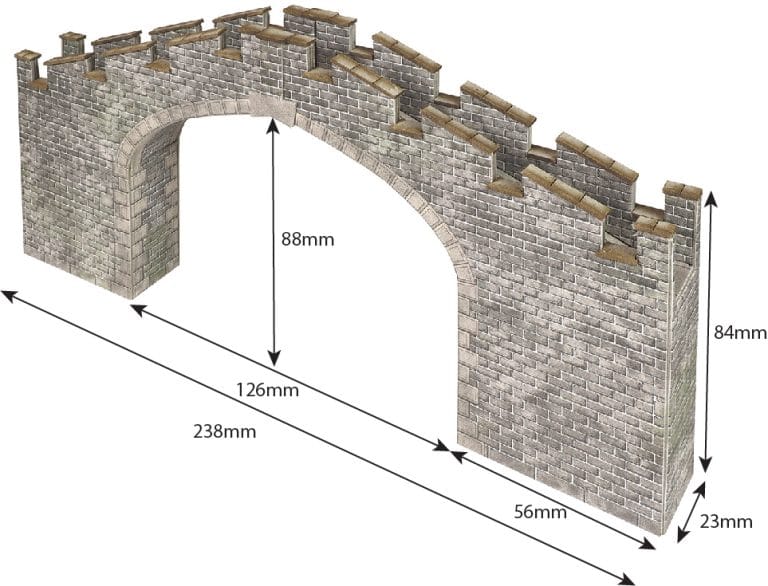 Metcalfe OO Scale Castle Wall Bridge Card Kit