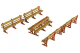 Metcalfe OO Scale Platform Benches 1 Double / 2 Single Kit [PO502] - Hobbytech Toys