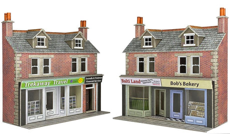 Metcalfe OO Scale Terrace Shop Fronts Brick Card Kit